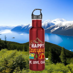 Happy Camper live love camp word art 710 Ml Water Bottle
