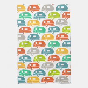 Happy Camper   Modern Camper Decor Brights Tea Towel