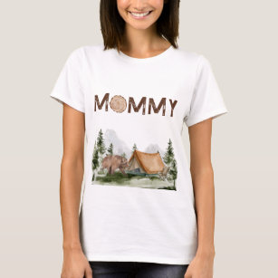 Happy Camper Mountain Forest Bear Birthday Mummy T-Shirt