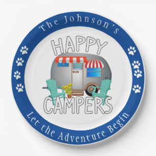 Happy Camper, Personalised Camping Plates