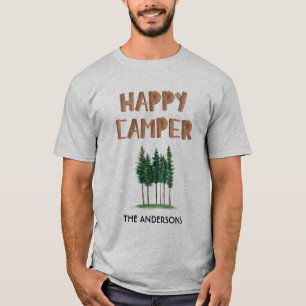 Happy Camper Pine Trees Personalised T-Shirt