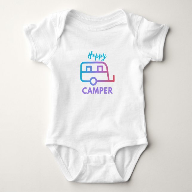 Happy Camper Pull Behind Adventure  Baby Bodysuit (Front)
