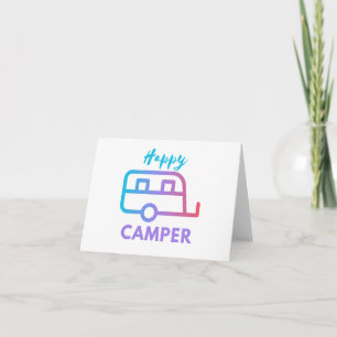 Happy Camper Pull Behind Adventure Blank Greeting Card
