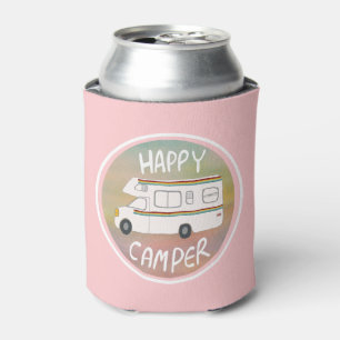 Happy Camper Rainbow RV Sunset Motorhome RVing Can Cooler