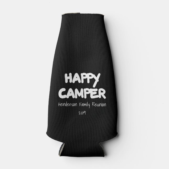 Happy Camper Red Family Reunion Bottle Cooler (Front)