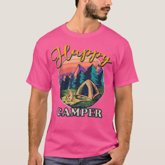 Happy Camper Retro Vintage Funny Matching Camping T-Shirt
