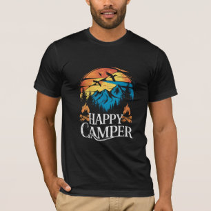 Happy Camper Retro Vintage Matching Camping Crew T-Shirt