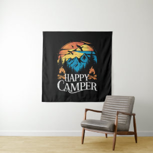 Happy Camper Retro Vintage Matching Camping Crew  Tapestry