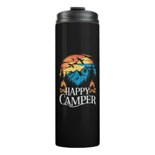 Happy Camper Retro Vintage Matching Camping Crew Thermal Tumbler