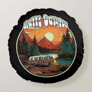 Happy Camper Round Cushion