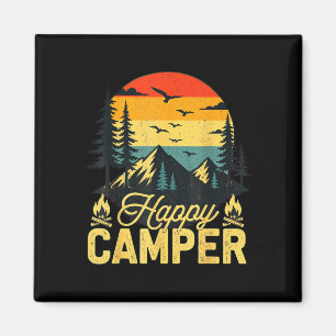 Happy camper rustic outdoor adventure design magnet