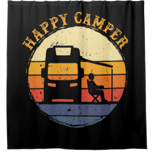 Happy Camper RV Camping Shower Curtain