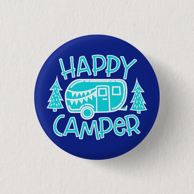 Happy Camper RV Life Summer Motorhome Travel 3 Cm Round Badge (Front)