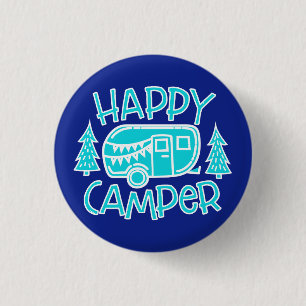 Happy Camper RV Life Summer Motorhome Travel 3 Cm Round Badge