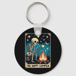 Happy Camper Tarot Card Skeleton Camper Funny Camp Key Ring