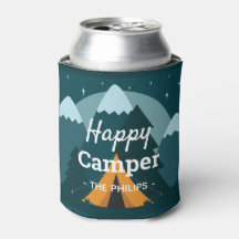 Happy Camper Tent and Mountains Can Cooler