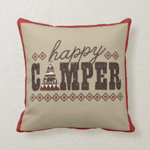 "Happy Camper" Throw Pillow