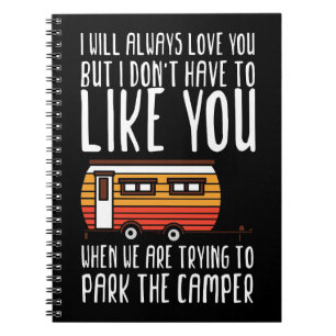 Happy Camper Trailer Camping Couple Notebook