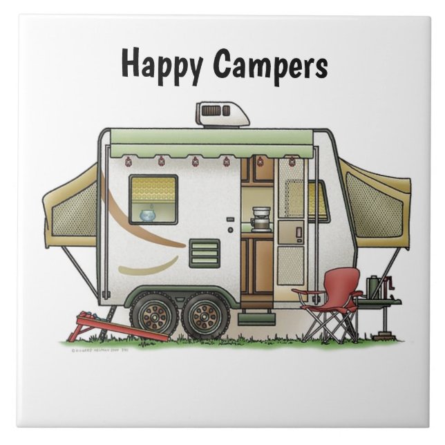 Happy Camper Trailer Tile (Front)
