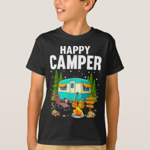 Happy camper trees stars and camp trailer T-Shirt