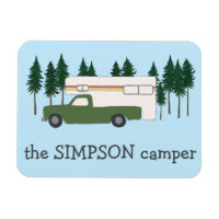HAPPY CAMPER Truck Camping RVing Motorhome Trees