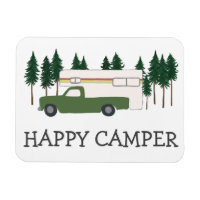HAPPY CAMPER Truck Camping RVing Motorhome Trees