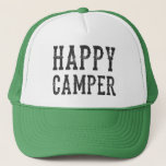 Happy Camper trucker hat<br><div class="desc">Happy Camper in vintage-inspired typeface,  trucker hat</div>