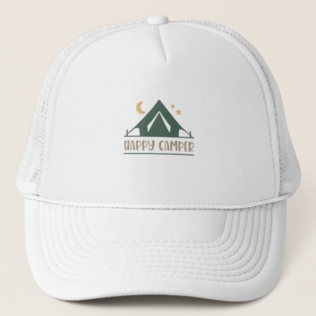 Happy Camper Trucker Hat (Front)