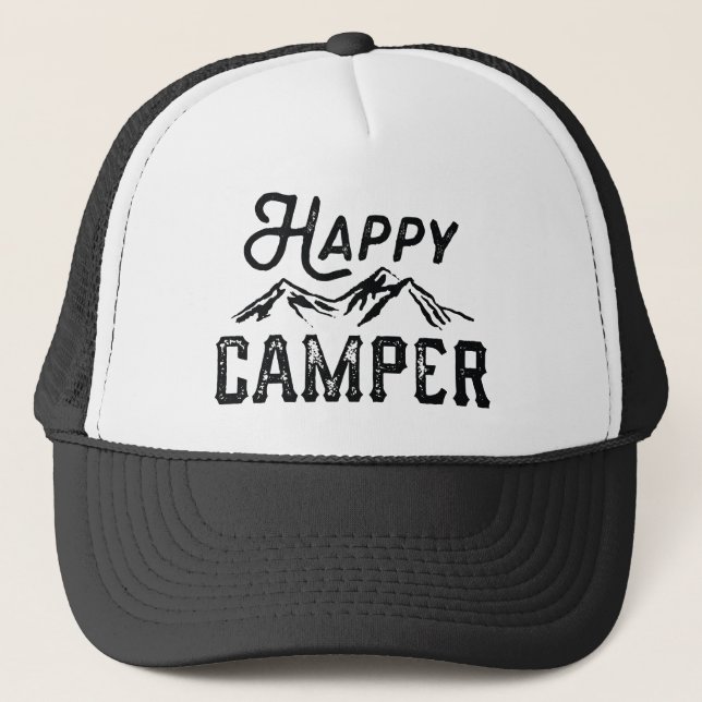 Happy Camper Trucker Hat (Front)