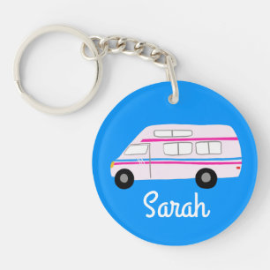 HAPPY CAMPER Van RV Motorhome Campervan CUSTOM Key Ring