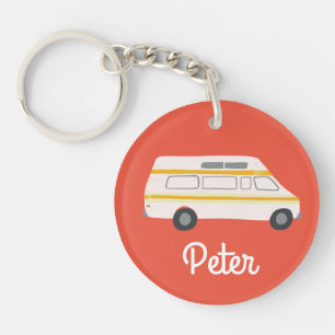 HAPPY CAMPER Van RV Motorhome Campervan CUSTOM Key Ring
