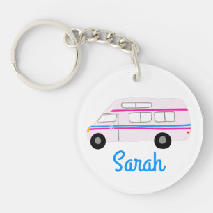 HAPPY CAMPER Van RV Motorhome Campervan CUSTOM Key Ring