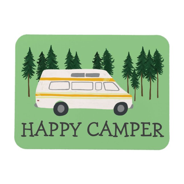 HAPPY CAMPER Vanlife RVing Motorhome Trees Magnet (Horizontal)
