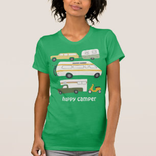 HAPPY CAMPER Vintage camping trailer RV CUSTOM T-Shirt