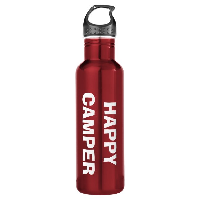 HAPPY CAMPER water bottle for camping and RVing (Front)