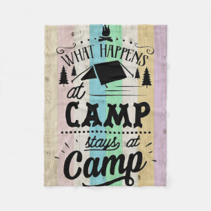 Happy Camper What Happens At Camp Fleece Blanket