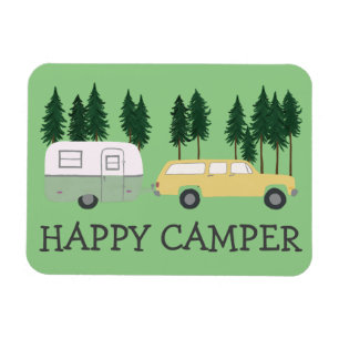 HAPPY CAMPER Whimsical Trailer RVing Motorhome Magnet