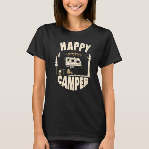 Happy Camper Wild Rv Van Camping Outdoor Cute Gra T-Shirt