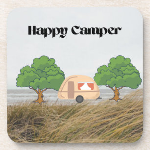 Happy Camper with a camper in the trees on a  Coaster