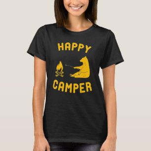 Happy Camper  With Bear And Bonfire T-Shirt