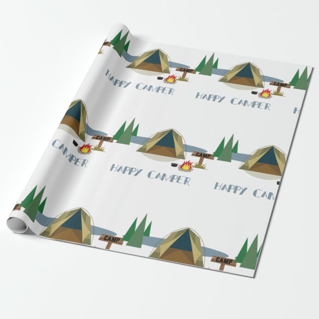 Happy Camper Wrapping Paper (Unrolled)