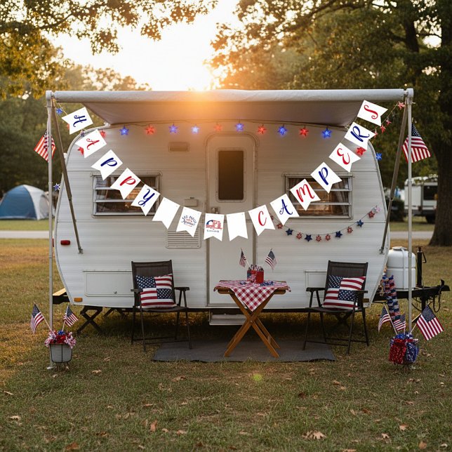 Happy Campers America personalised Bunting (Creator Uploaded)