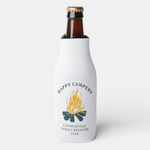 Happy Campers Camping Vacation Family Trip Custom Bottle Cooler