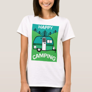 Happy Campers Caravaner Camper Throw Pillow Mu T-Shirt
