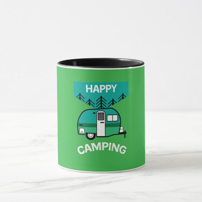 Happy Campers | Caravaner | Camper Throw Pillow Mug (Center)