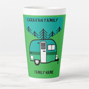 Happy Campers Caravanning Funny Caravans Two-Tone Latte Mug