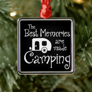 **HAPPY CAMPER'S CHRISTMAS ORNAMENT** METAL TREE DECORATION