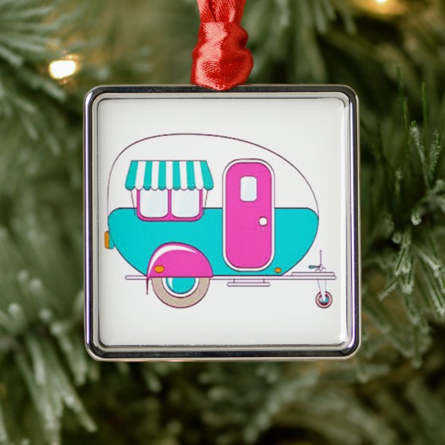 **HAPPY CAMPER'S CHRISTMAS ORNAMENT** METAL TREE DECORATION (Tree)