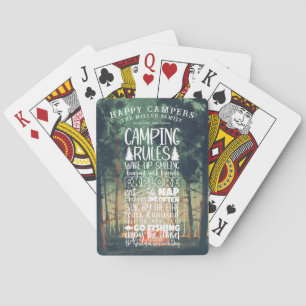 Happy Campers   Family Name Camping Rules  Playing Cards
