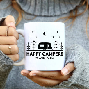 Happy Campers family Name minimalist Trendy  Coffee Mug